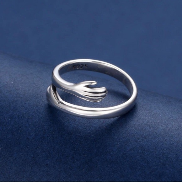 Hug Ring 925 Sterling Silver Anti Anxiety Spinner Ring for Women Men - Picture 3 of 4